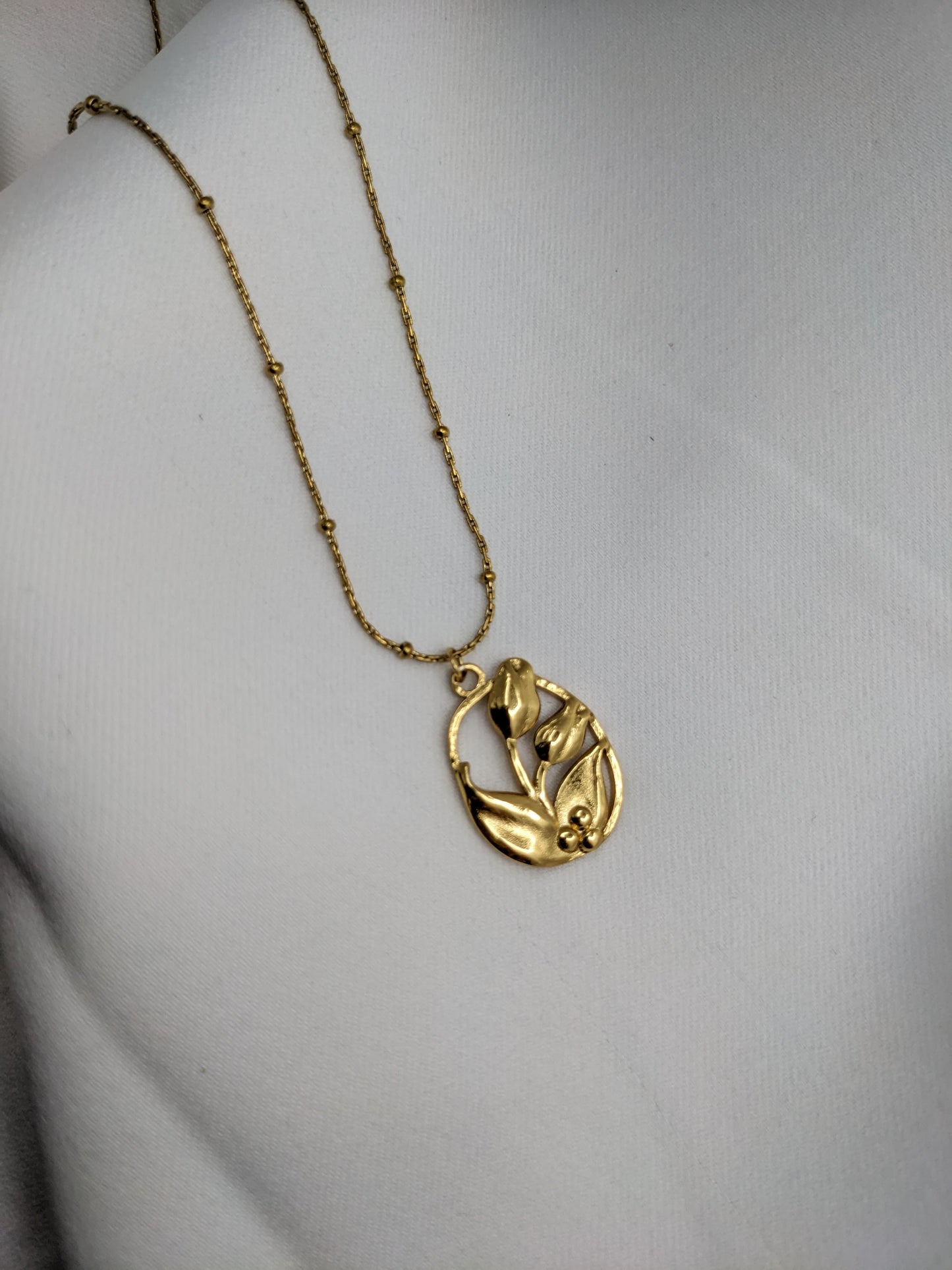 Golden Lily Embrace Necklace
