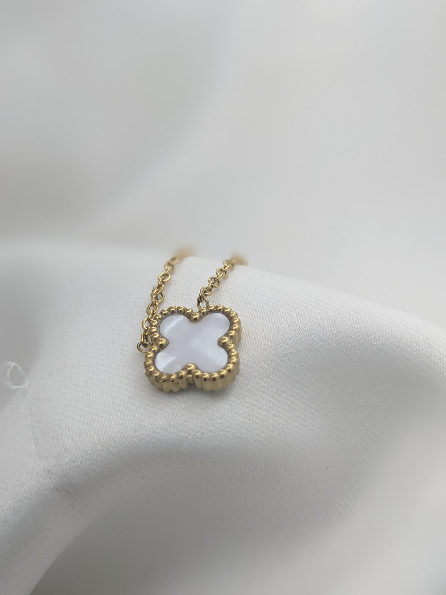 Reversible B&W Clover Necklace