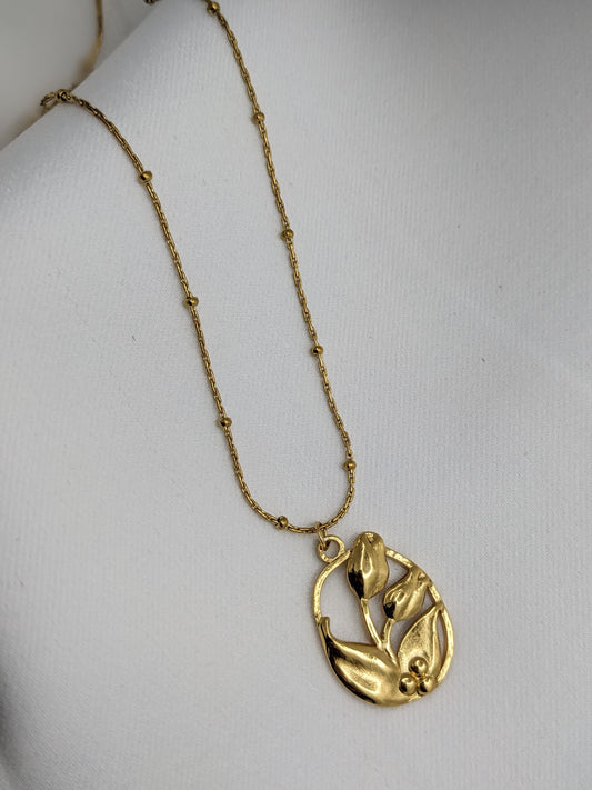Golden Lily Embrace Necklace
