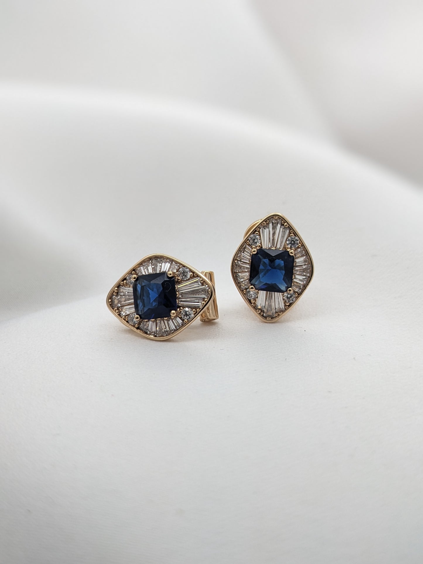 Starburst Blue Studded Earrings