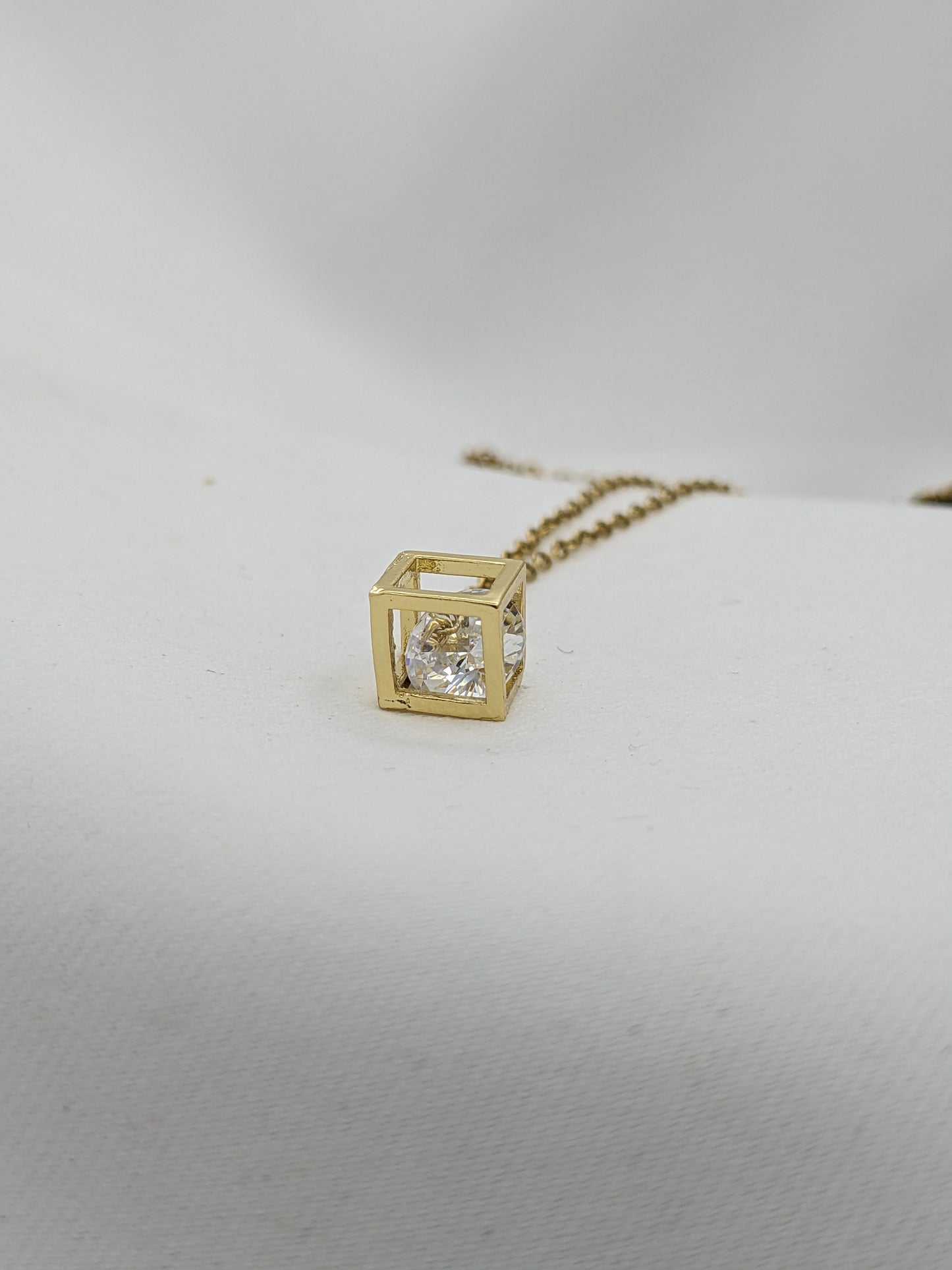 Caged Diamond Necklace