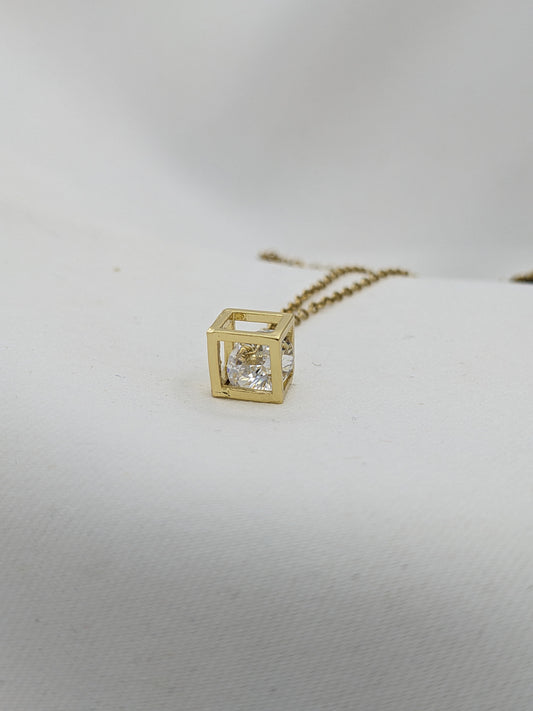 Caged Diamond Necklace