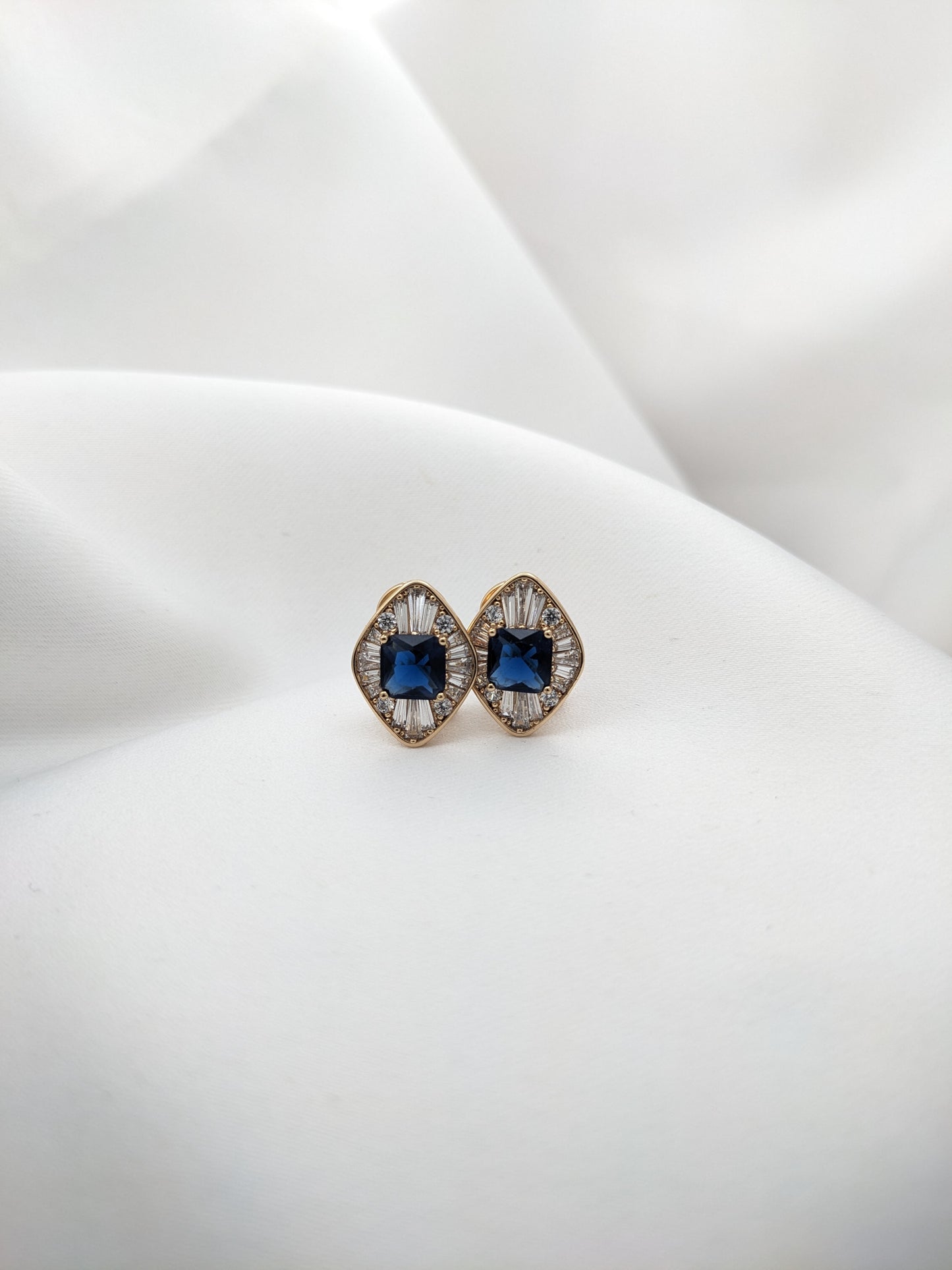 Starburst Blue Studded Earrings