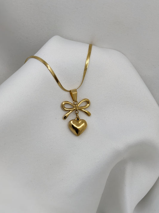 Bow & Heart Necklace