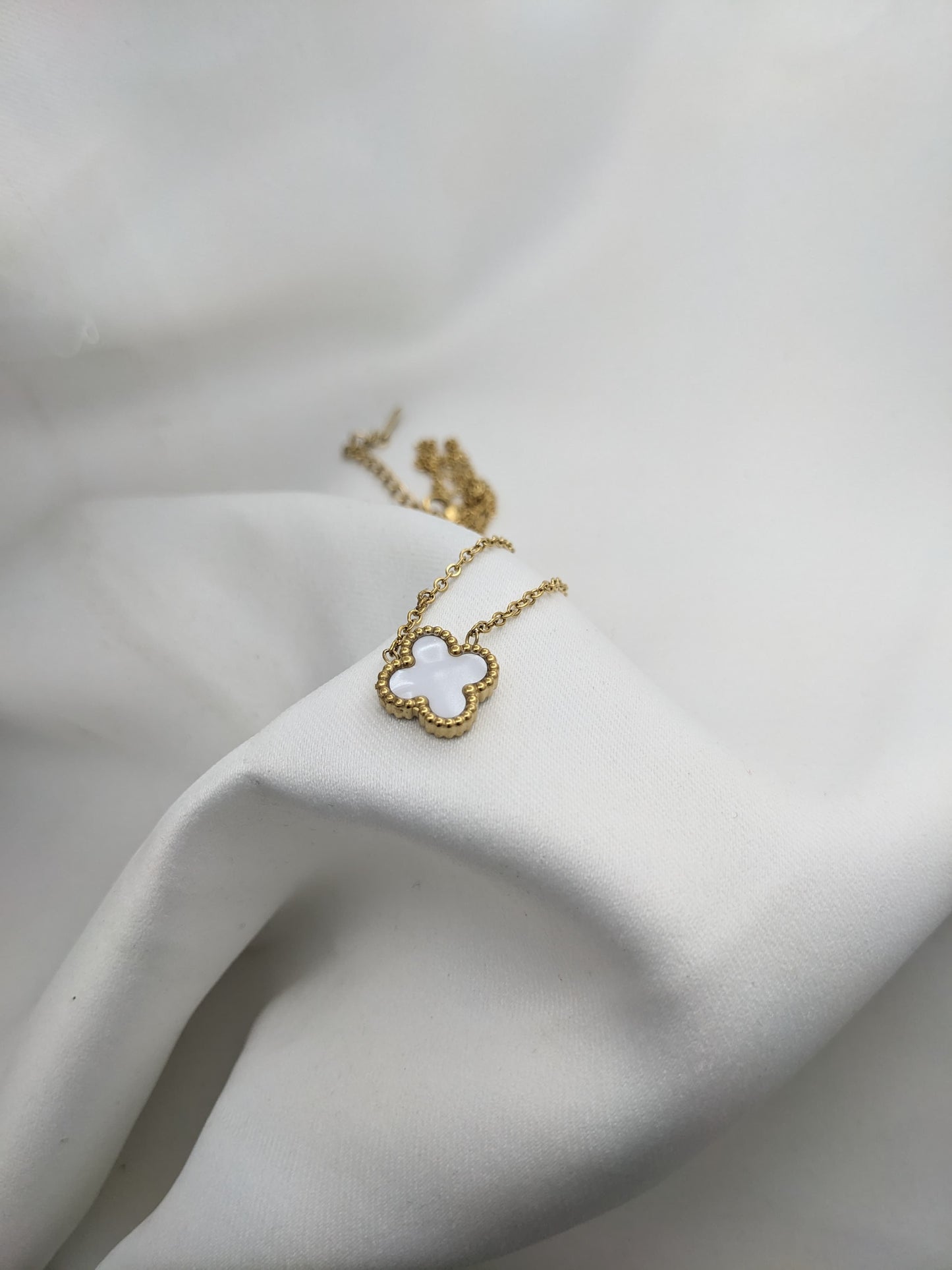 Reversible B&W Clover Necklace