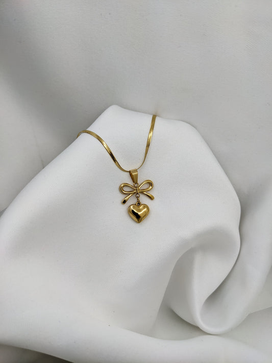 Bow & Heart Necklace